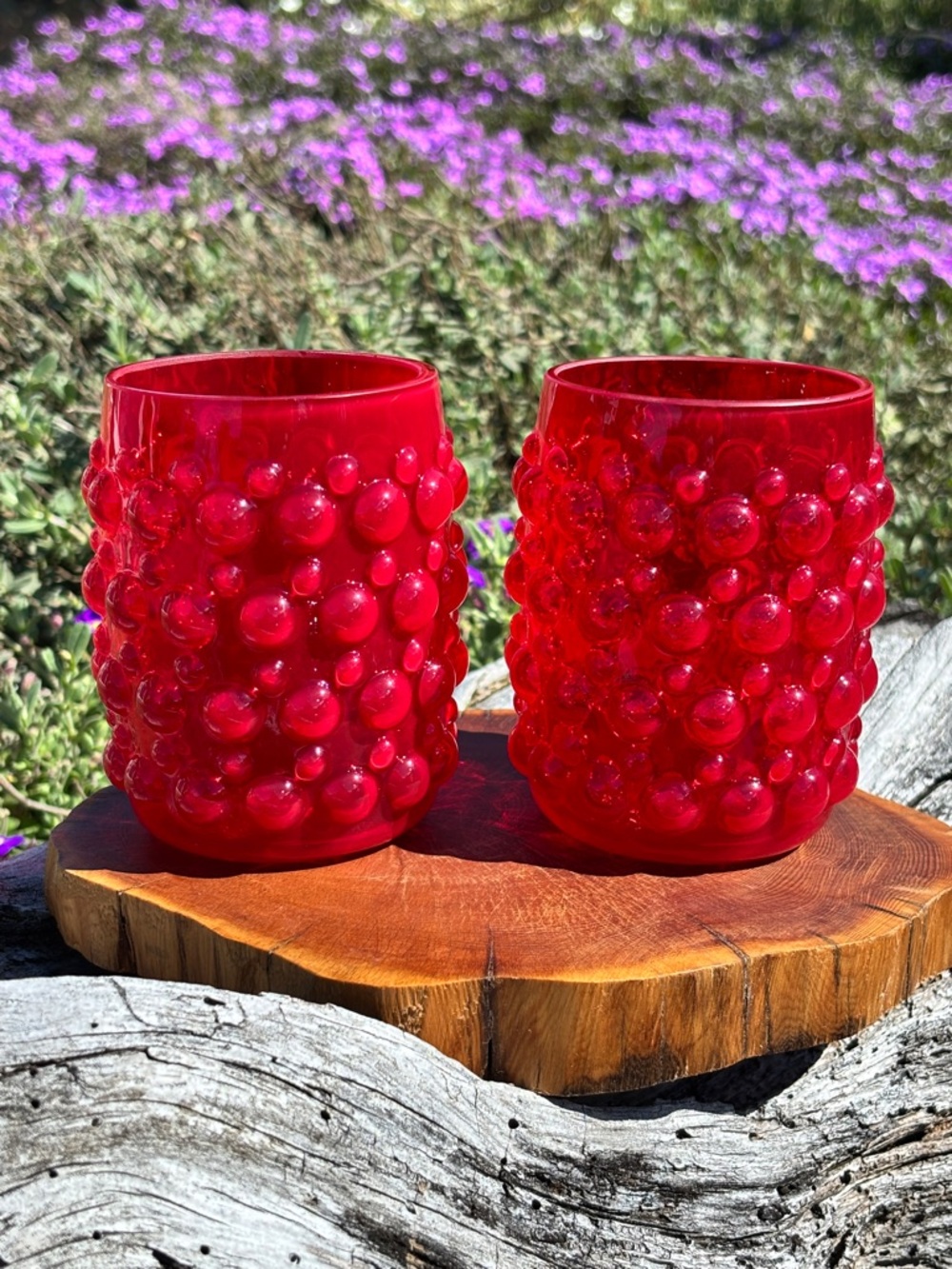 Set Of 2 Ethan Allen Disney Hobnail Votive Candle Holders
